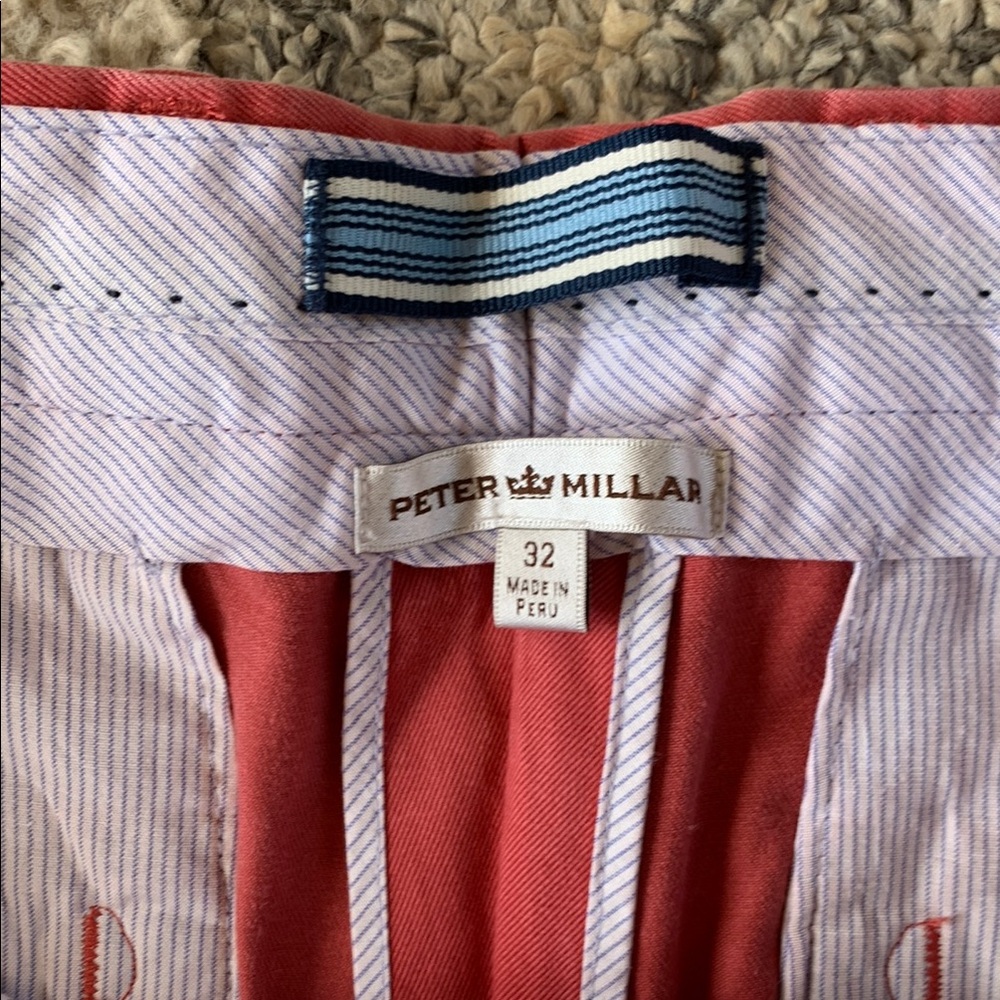 Peter Millar Red Flat Front Shorts - Picture 3 of 5